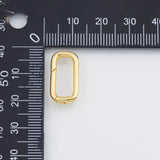 18K Gold PVD Push Gate Clasp 10x19mm Pendant Charms - Tarnish Resistant