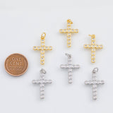 18K Gold PVD Cross charm 15x22mm pendant charms - Tarnish Resistant