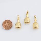 18K Gold PVD tequila bottle charm patron 10x20mm pendant charms - Tarnish Resistant