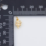 18K Gold PVD Lucky clover charm 6x11mm 22k pendant charms - Tarnish Resistant