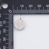 18K Gold PVD Flower charm 12mm birth month flower etched pendant charms - Tarnish Resistant