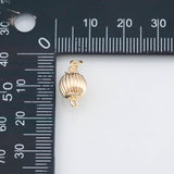 18K Gold PVD Pumpkin Box Clasp 8mm Pendant Charms - Tarnish Resistant