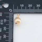 18K Gold PVD Pumpkin Box Clasp 8mm Pendant Charms - Tarnish Resistant