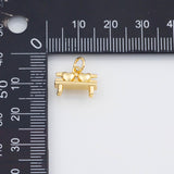 18K Gold PVD Park bench hearts charm 5x13x10mm fully functionable pendant charms - Tarnish Resistant