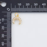 18K Gold PVD Horn Charms 11x12mm s White Gold Charms - Tarnish Resistant