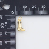 18K Gold PVD Cowboy Boots Charms 8x13mm Pink Turquoise s White Gold Charms - Tarnish Resistant