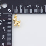 18K Gold PVD 3D Dog with Fur charm - Tarnish Resistant