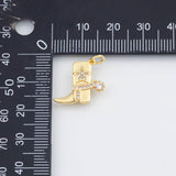 18K Gold PVD Cowboy Boots Charms 17x15mm s White Gold Charms - Tarnish Resistant