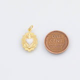 18K Gold PVD Sacred Heart Enamel charm - Tarnish Resistant