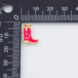 18K Gold PVD Cowboy Boots Enamel charm - Tarnish Resistant