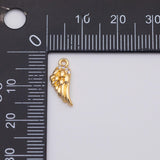18K Gold PVD Wings Charm Angel Wings Charms 6x14mm 6000 - Tarnish Resistant