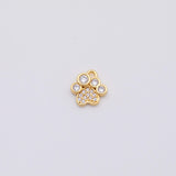 18K Gold pvd small paw print dog paw charm 9mm - Tarnish Resistant