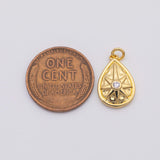 18K Gold PVD Teardrop Star Sun Charm - Tarnish Resistant
