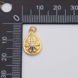 18K Gold PVD Teardrop Star Sun Charm - Tarnish Resistant