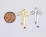 18K Gold PVD 30mm Ribbon Bow Charm | AG494 - Tarnish Resistant