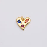 18K Gold PVD heart charm 16x17mm valetine's day charm pendant charms - Tarnish Resistant