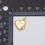 18K Gold PVD Heart Mama Charm 14mm s Gold Charms - Tarnish Resistant