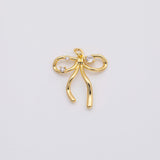 18K Gold PVD 18x20mm ribbon bow charm | ag494 - Tarnish Resistant
