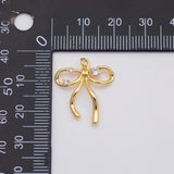 18K Gold PVD 18x20mm ribbon bow charm | ag494 - Tarnish Resistant