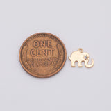 18K Gold PVD 2pcs elephant charms 10x18mm - Tarnish Resistant