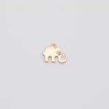 18K Gold PVD 18K Gold PVD Tiny Elephant Charm Charm Charm Bar Charms Charms - Tarnish Resistant - Tarnish Resistant