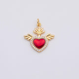 18K Gold PVD Sacred Heart charm - Tarnish Resistant
