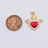 18K Gold PVD Sacred Heart charm - Tarnish Resistant