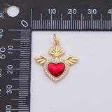 18K Gold PVD Sacred Heart charm - Tarnish Resistant
