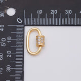 18K Gold PVD Carabiner Screw Clasp 10x20mm - Tarnish Resistant