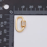 18K Gold PVD Carabiner Screw Clasp 10x20mm - Tarnish Resistant