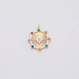 18K Gold PVD Multicolor Star compass charm - Tarnish Resistant
