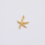 18K Gold PVD Starfish star fish ocean beach charm - Tarnish Resistant