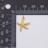 18K Gold PVD Starfish star fish ocean beach charm - Tarnish Resistant
