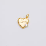 18K Gold PVD Love heart charm - Tarnish Resistant