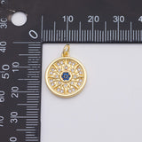 18K Gold PVD Compass star burst charm - Tarnish Resistant