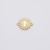 18K Gold PVD Jesus mary connector charm - Tarnish Resistant