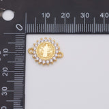 18K Gold PVD Jesus mary connector charm - Tarnish Resistant