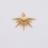 18K Gold PVD Sunburst sun rays charm - Tarnish Resistant