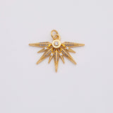 18K Gold PVD Sunburst sun rays charm - Tarnish Resistant
