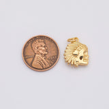 18K Gold PVD Skeleton indian head charm - Tarnish Resistant