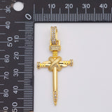 18K Gold PVD Cross charm Jesus nail charm - Tarnish Resistant