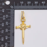 18K Gold PVD Cross charm Jesus nail charm - Tarnish Resistant