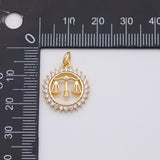 18K Gold PVD Scale of Justice Charm Connector maki - Tarnish Resistant
