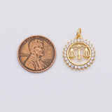 18K Gold PVD Scale of Justice Charm Connector maki - Tarnish Resistant