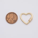 18K Gold PVD Carabiner screw clasp charm - Tarnish Resistant