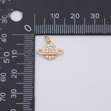 18K Gold pvd Saturn Planet Space Charm - Tarnish Resistant
