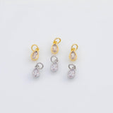 18K Gold PVD Dainty Teardrop crystal charm - Tarnish Resistant