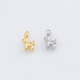 18K Gold PVD 3D Dog with Fur charm - Tarnish Resistant