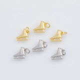 18K Gold PVD Ice Skates Ice Skating Charms 11x10mm s White Gold Charms - Tarnish Resistant