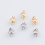 18K Gold PVD Pumpkin Box Clasp 8mm Pendant Charms - Tarnish Resistant